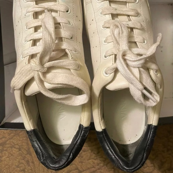 VINCE LEATHER WHITE / BLACK LACE UP SNEAKERS US 5M - Picture 4 of 8